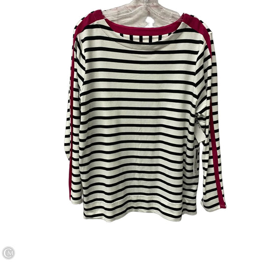 Top Long Sleeve By Chicos In Pink & White, Size: Xl