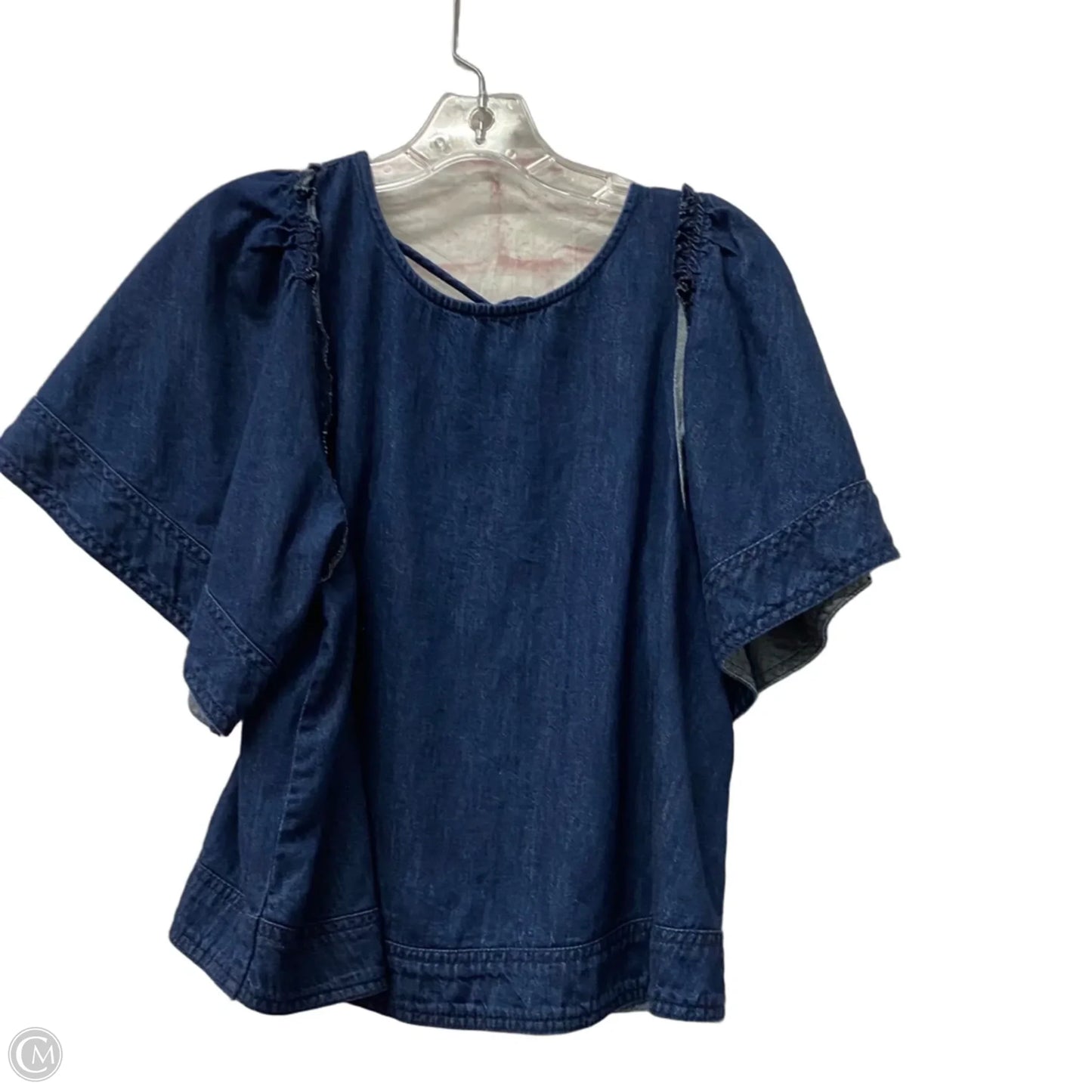 Top Short Sleeve By Pilcro In Blue Denim, Size: S
