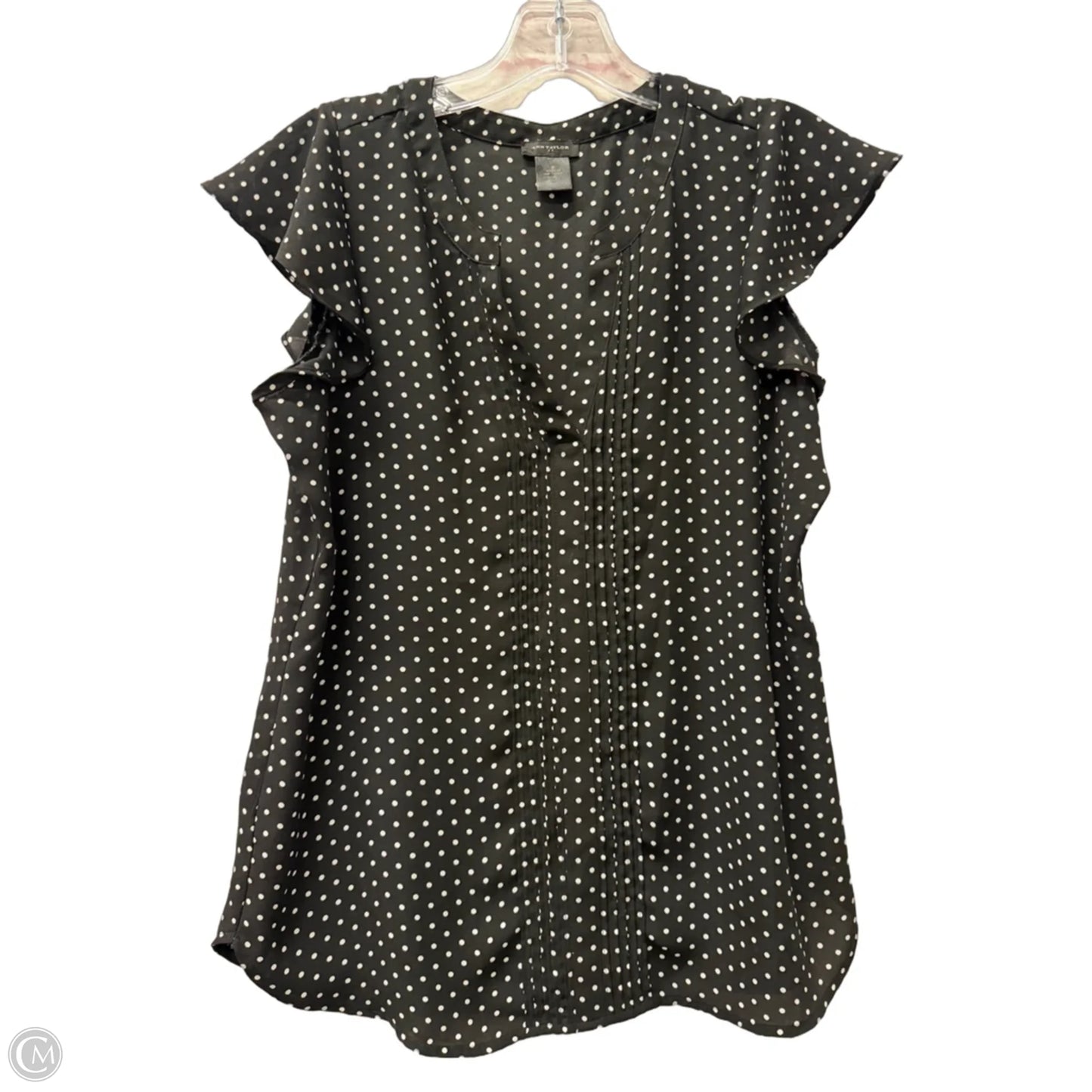 Top Short Sleeve By Ann Taylor In Black, Size: S