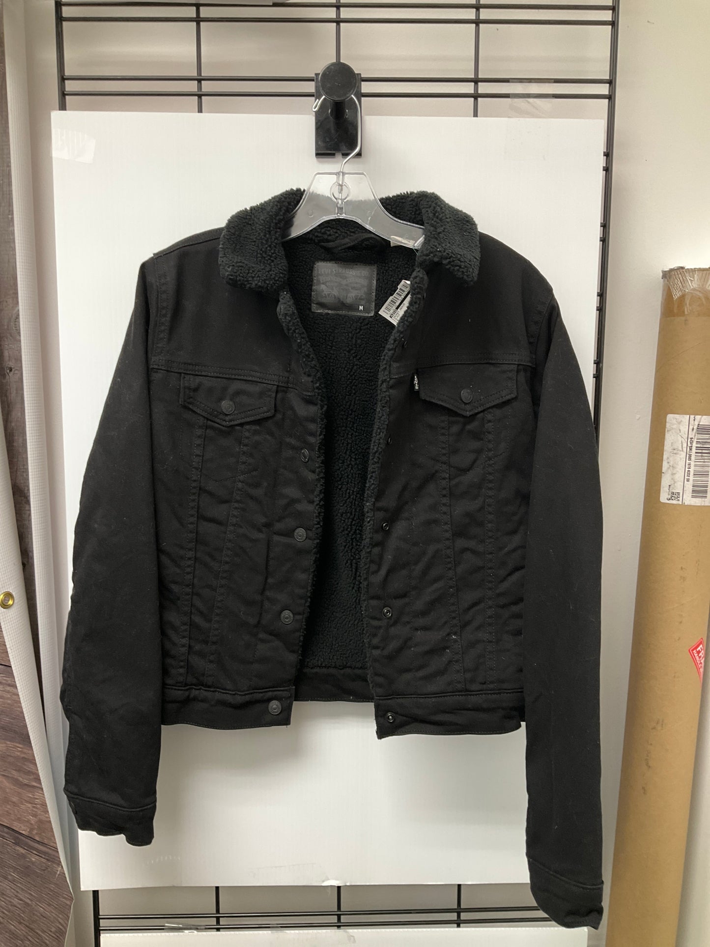 Jacket Denim By Levis In Black, Size: M