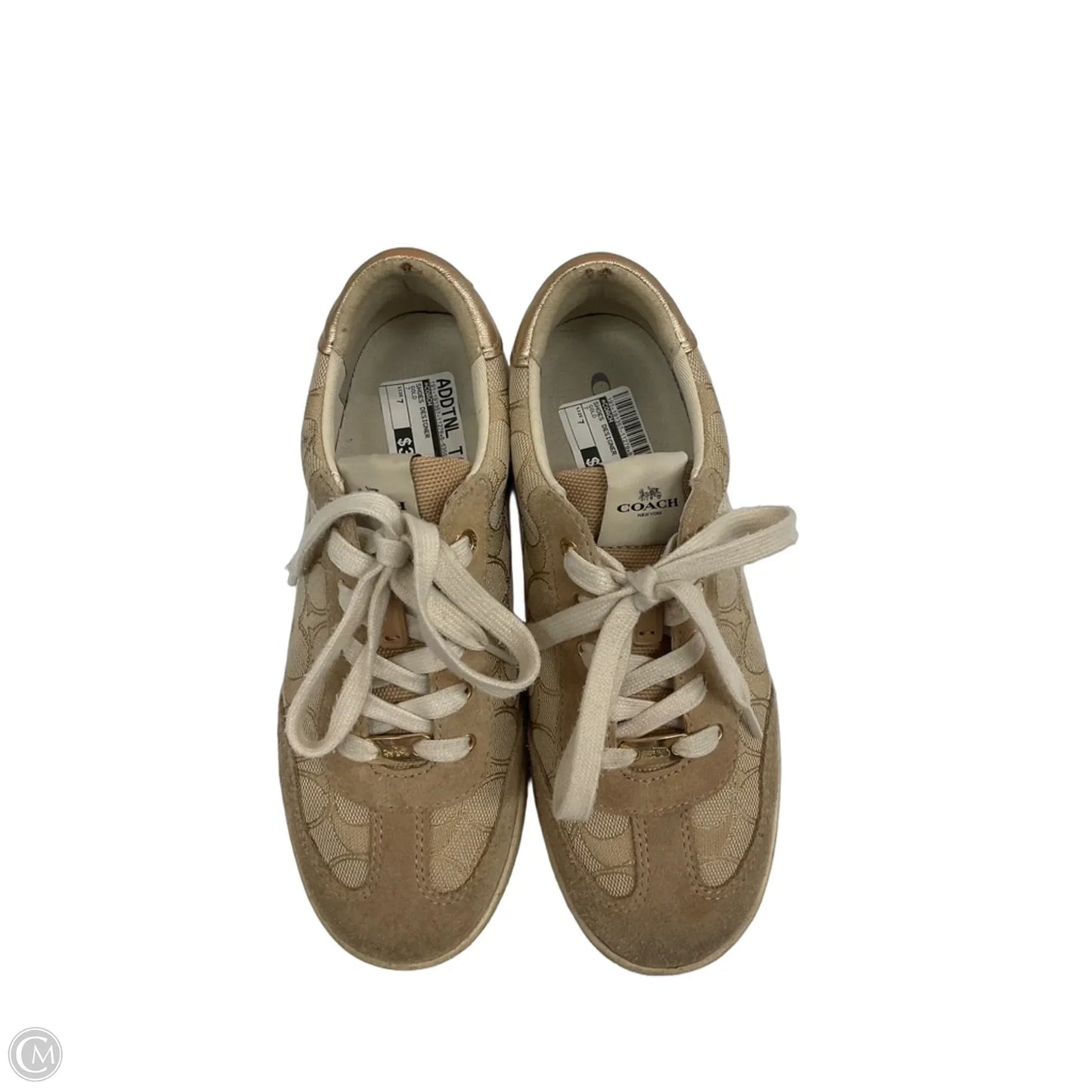 Shoes Designer By Coach In Gold, Size: 7