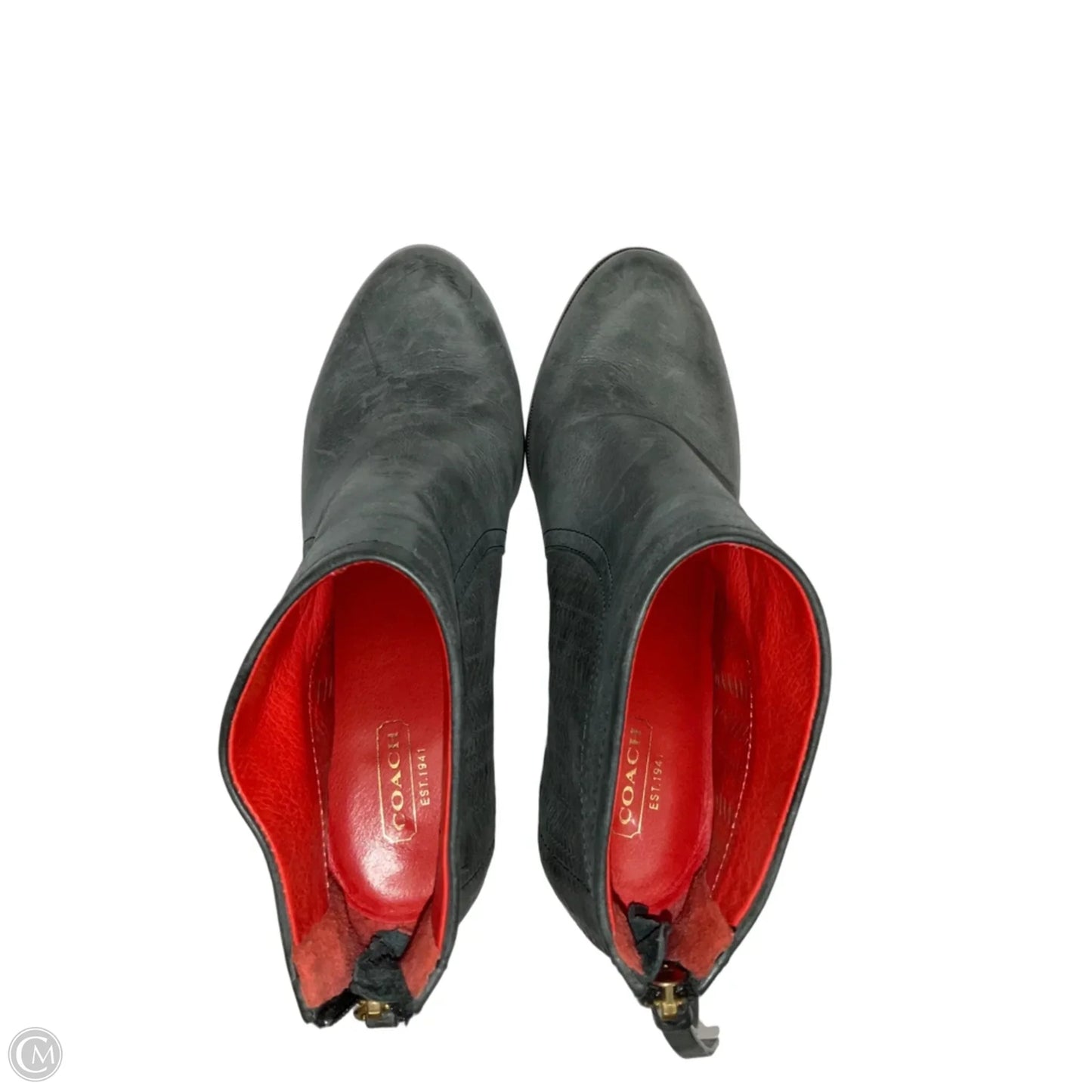 Boots Designer By Coach In Grey, Size: 8