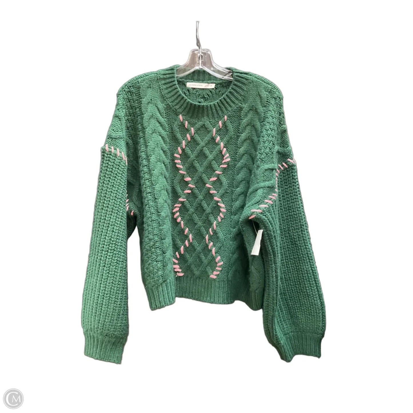 Sweater By Altard State In Green & Pink, Size: M