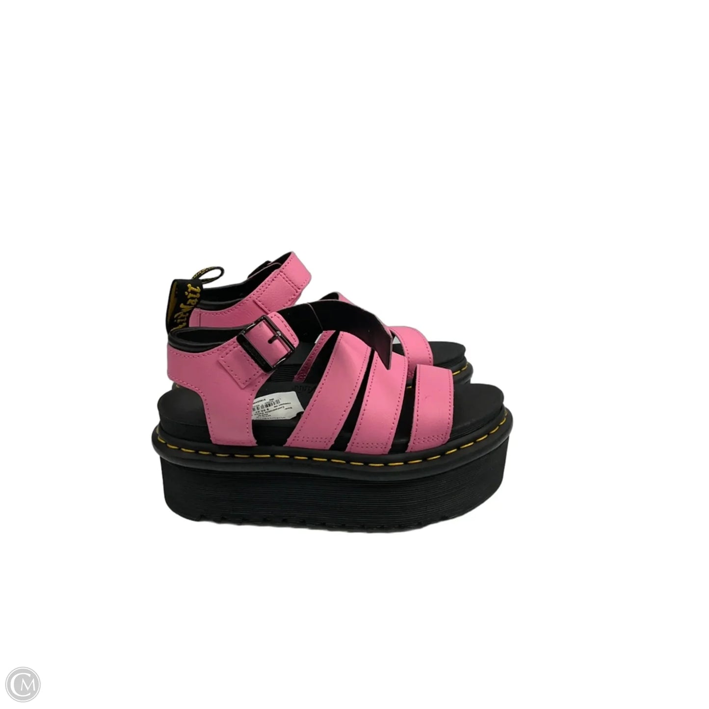 Shoes Flats By Dr Martens In Black & Pink, Size: 6