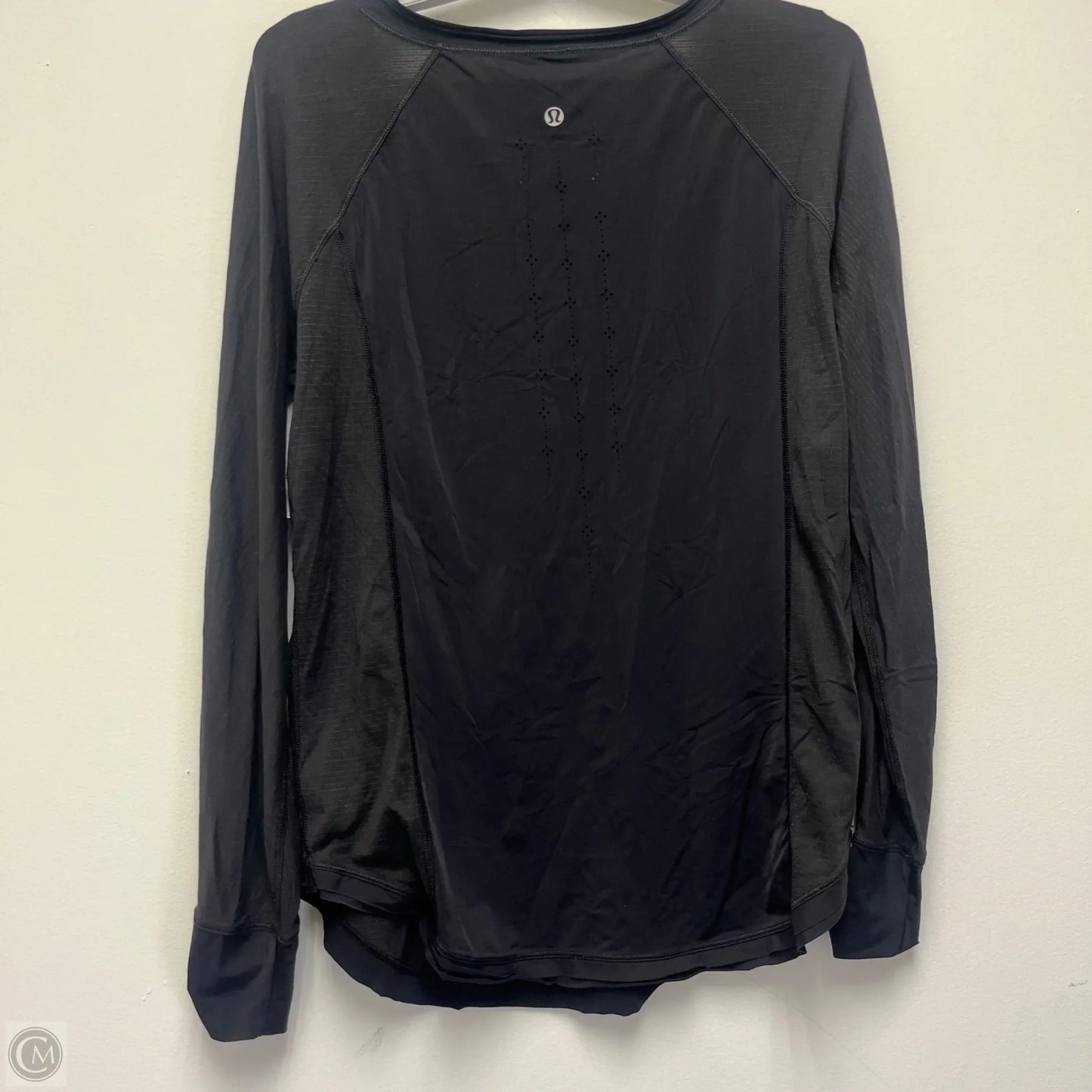 Athletic Top Long Sleeve Collar By Lululemon In Black, Size: 8