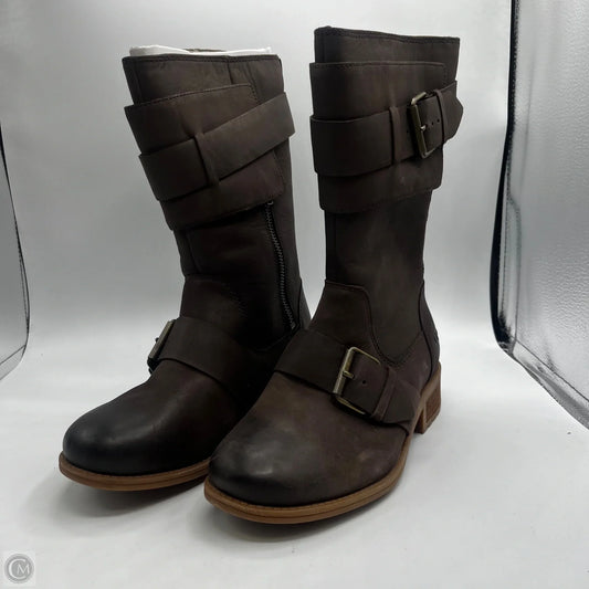 Boots Designer By Ugg In Brown, Size: 5.5