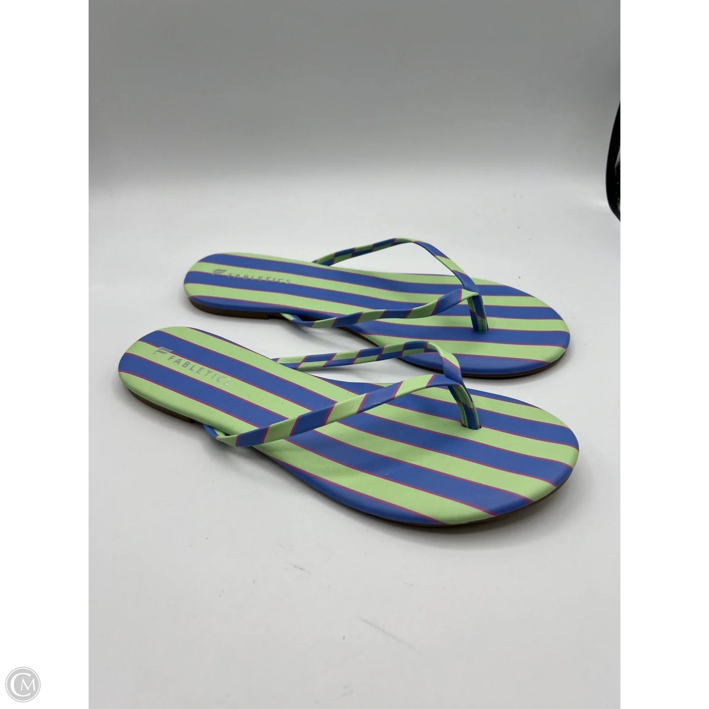 Sandals Flip Flops By Fabletics In Striped Pattern, Size: 10
