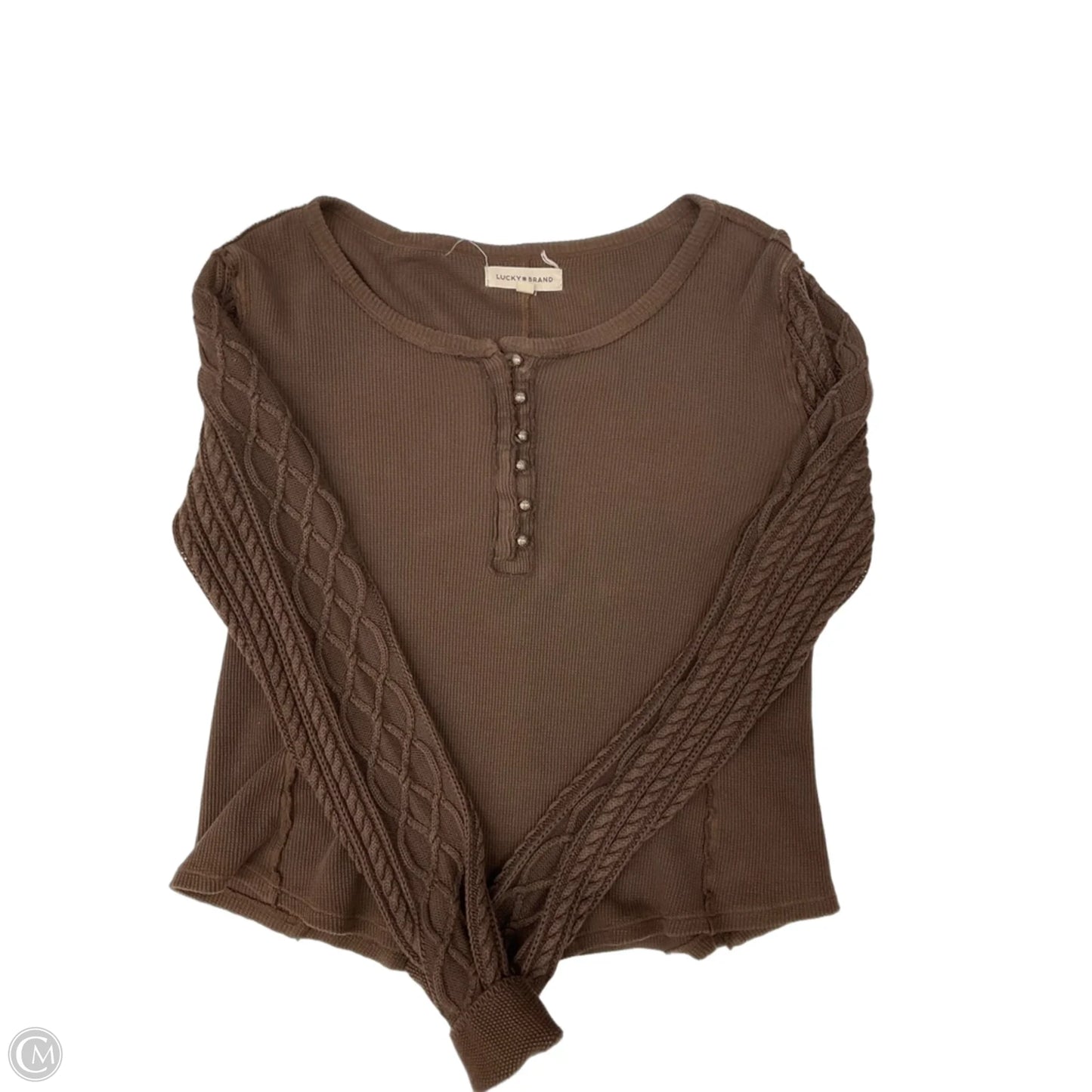 Top Long Sleeve By Lucky Brand In Brown, Size: M