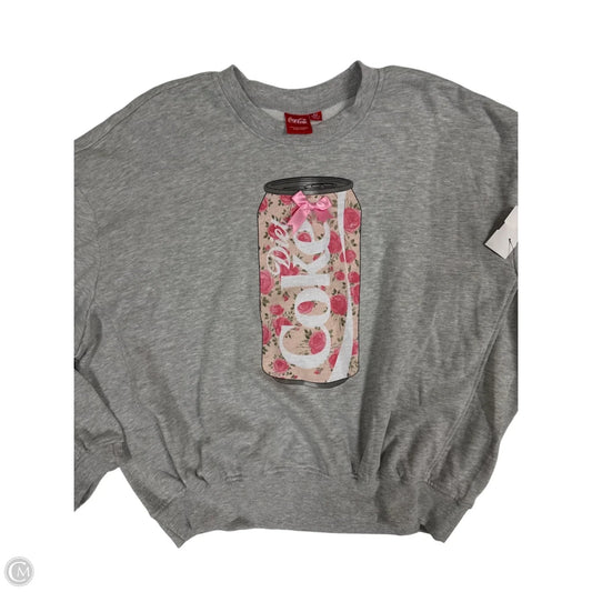Sweatshirt Crewneck By Clothes Mentor In Green & Pink, Size: M