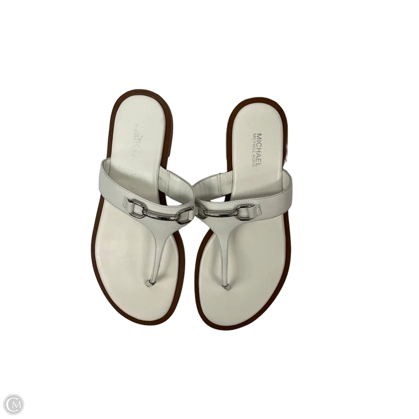 Sandals Flip Flops By Michael By Michael Kors In White, Size: 8
