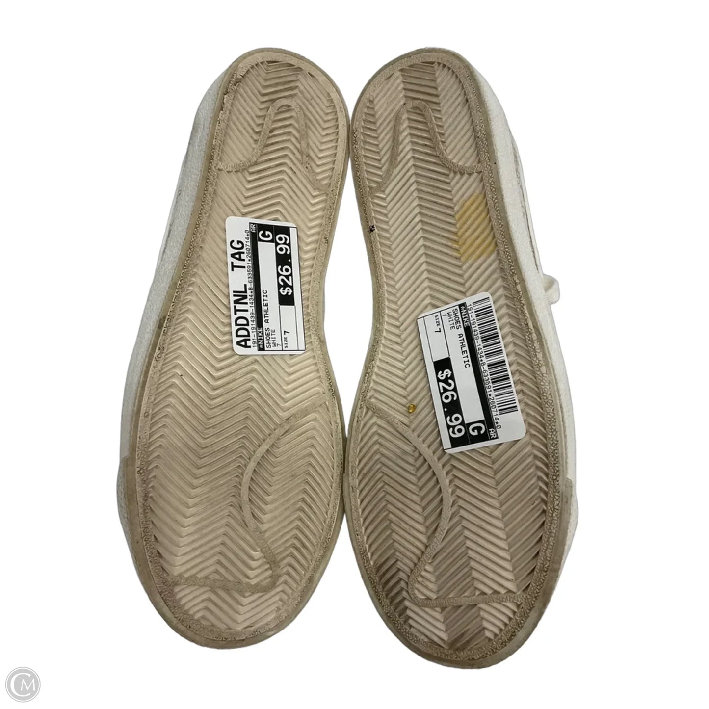 Shoes Athletic By Nike In White, Size: 7