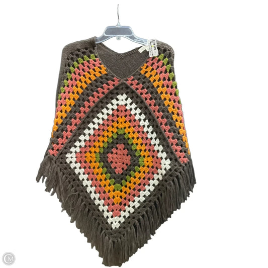 Poncho By Clothes Mentor In Multi-colored, Size: Osfm