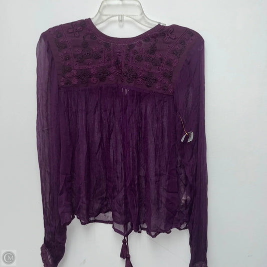 Top Long Sleeve By Free People In Purple, Size: S