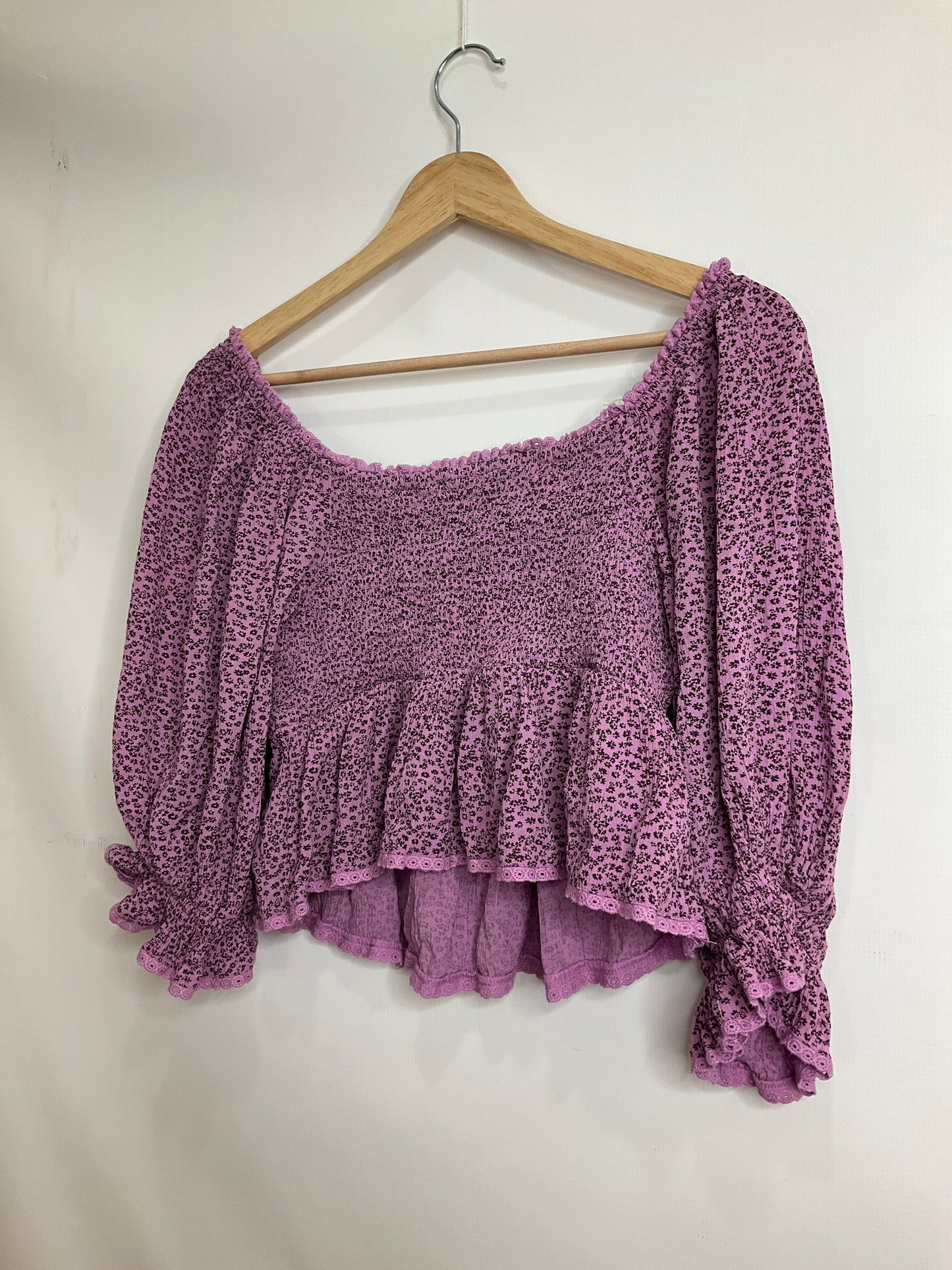 Purple Top Long Sleeve Free People, Size Xs