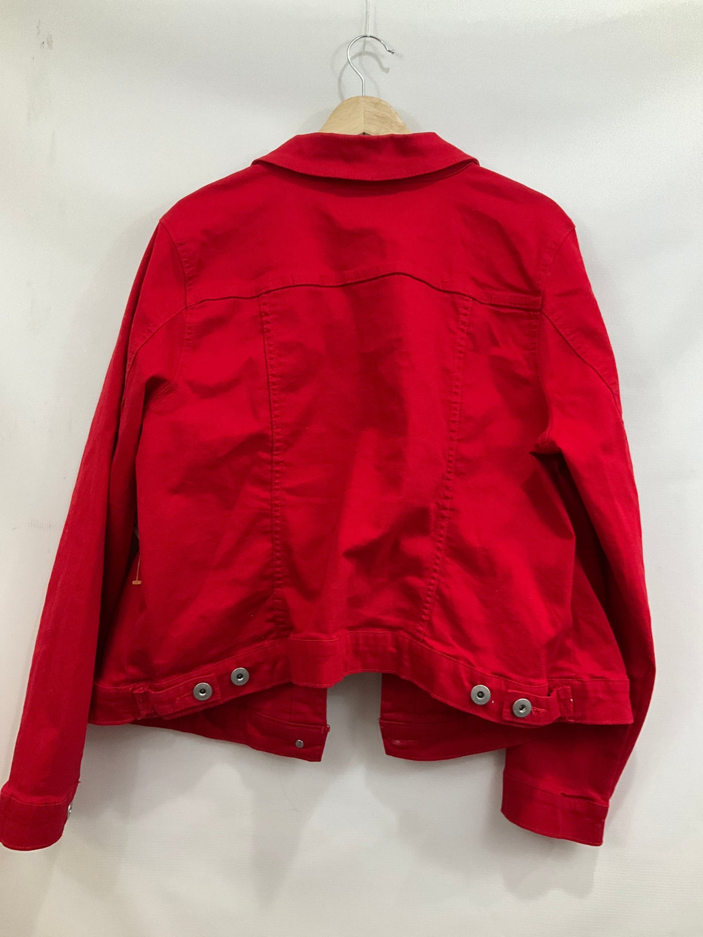 Jacket Denim By Torrid In Red, Size: 2x