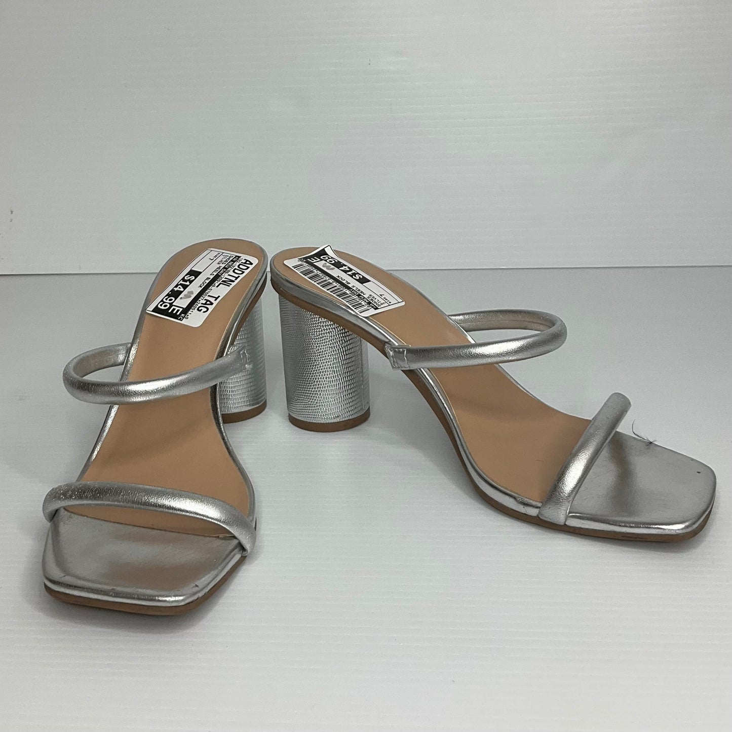 Silver Shoes Heels Block A New Day, Size 7