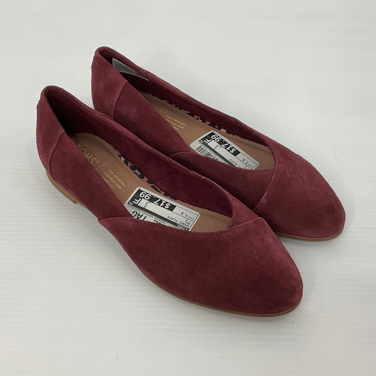 Red Shoes Flats Toms, Size 7.5