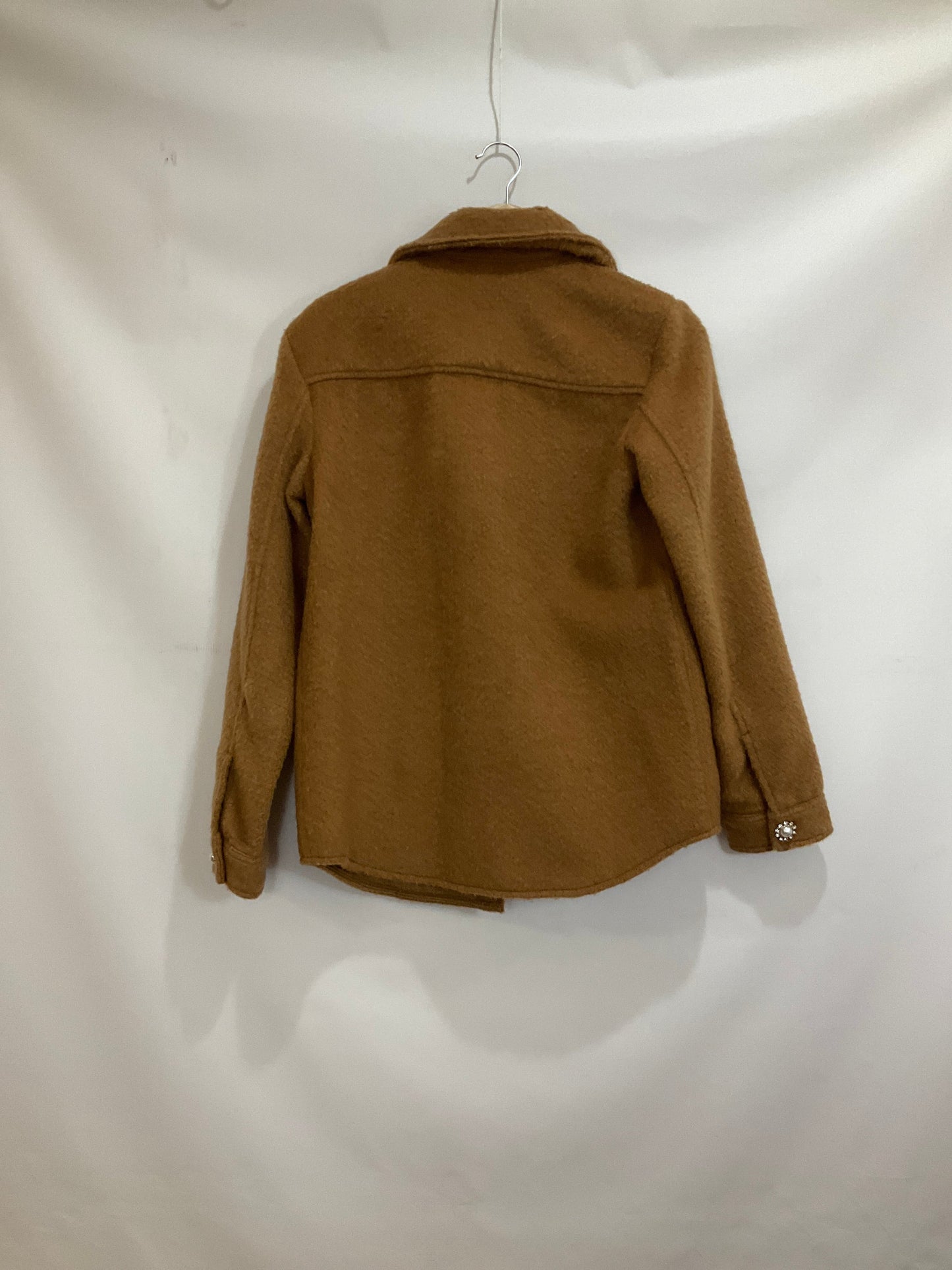 Jacket Shirt By Express In Brown, Size: Xs