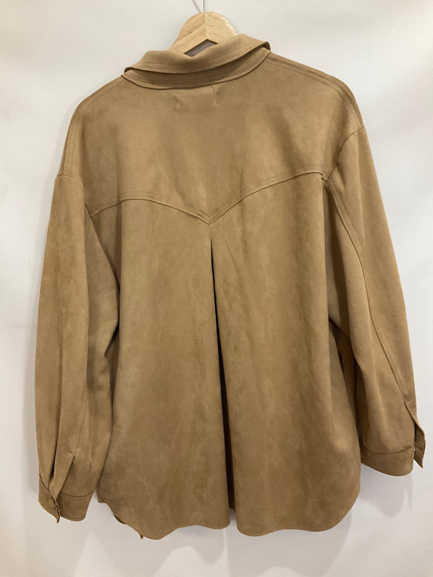 Jacket Shirt By Philosophy In Tan, Size: L