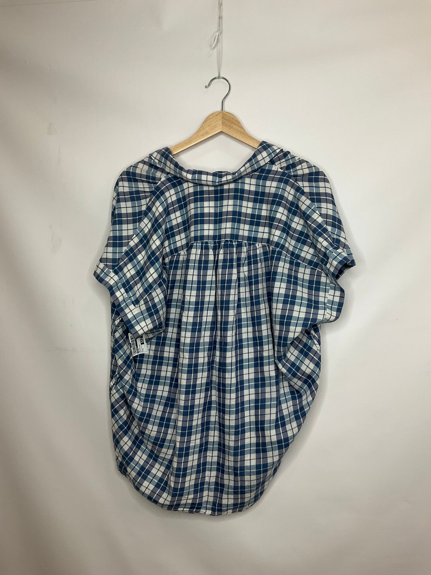 Plaid Pattern Top Short Sleeve Madewell, Size M