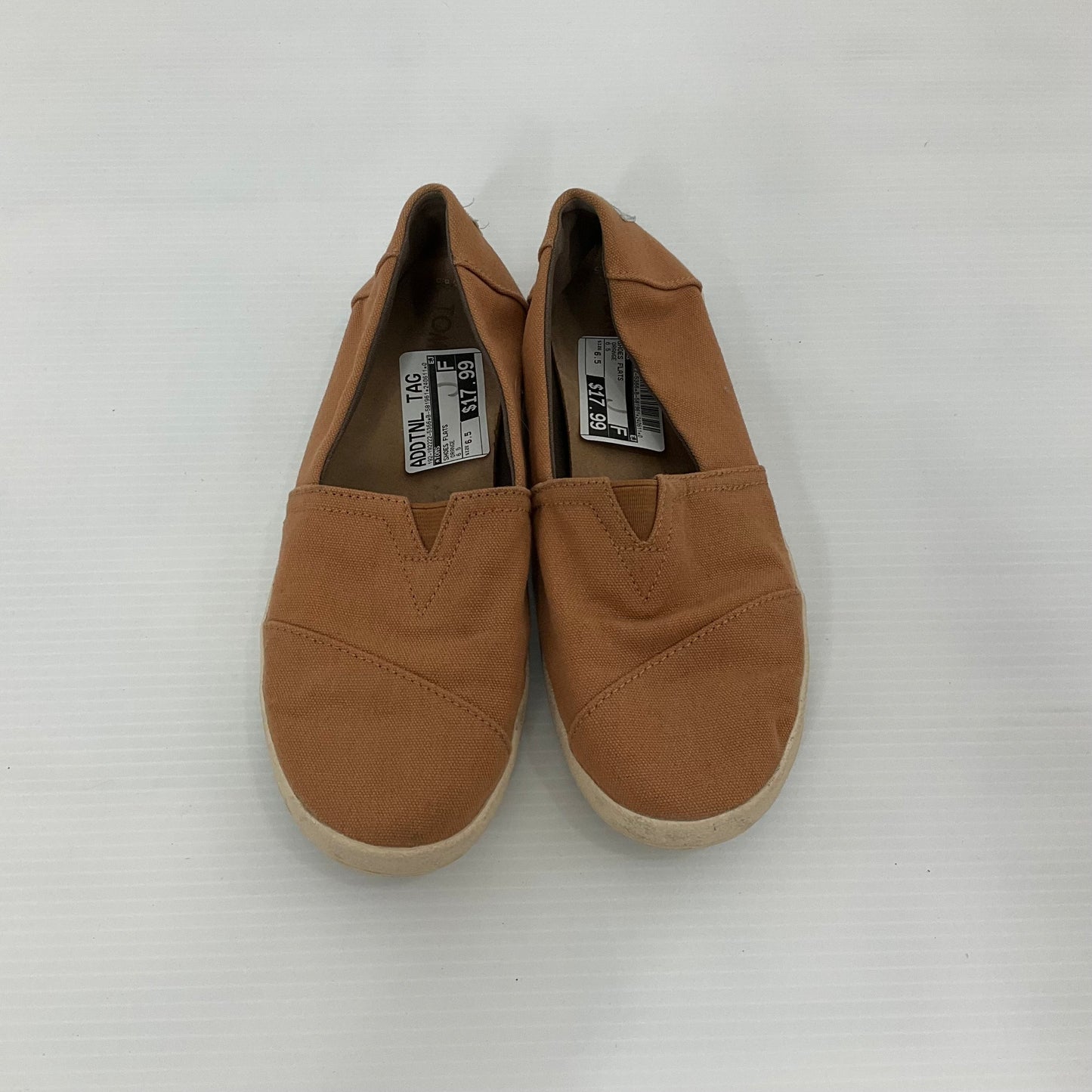 Orange Shoes Flats Toms, Size 6.5