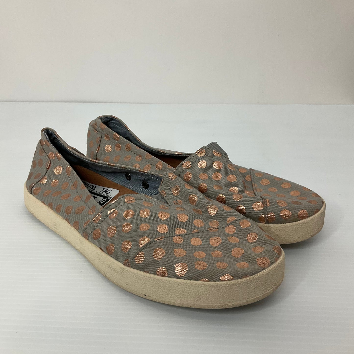 Polkadot Pattern Shoes Flats Toms, Size 8