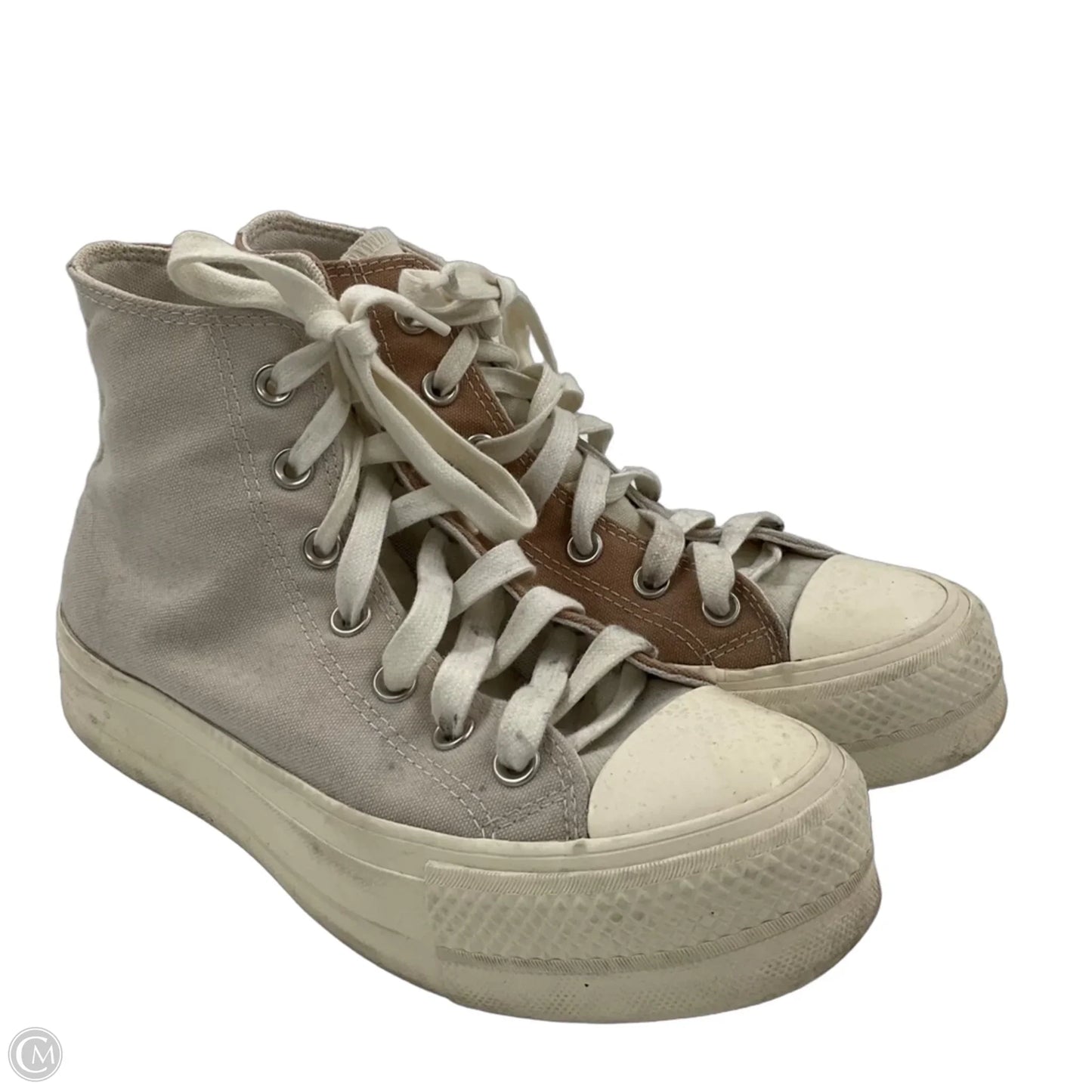 Shoes Sneakers By Converse In Cream & Grey, Size: 7