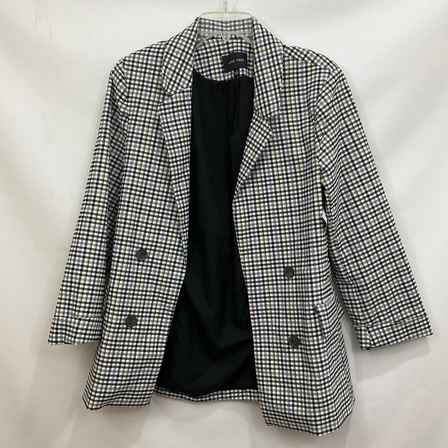 Blazer By Love Tree In Plaid Pattern, Size: L