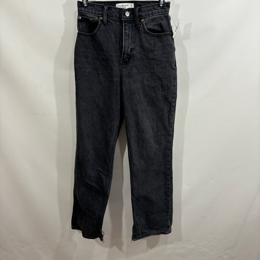 Jeans Straight By Abercrombie And Fitch In Black, Size: 0