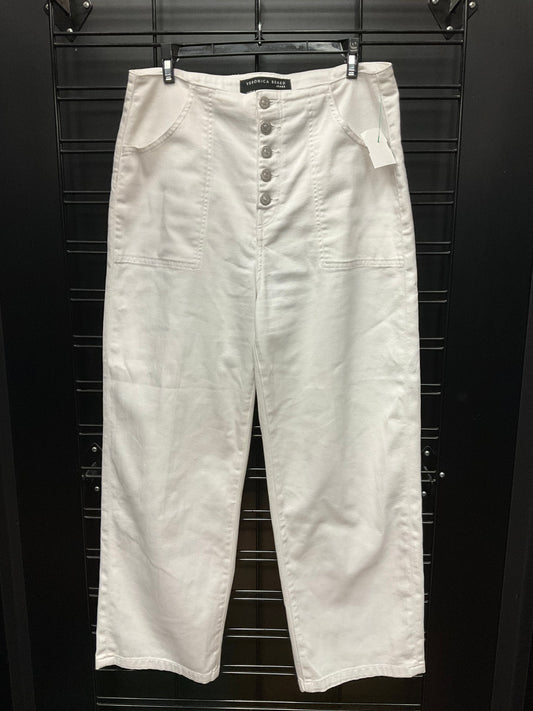 Jeans Wide Leg By Veronica Beard In White Denim, Size: 10