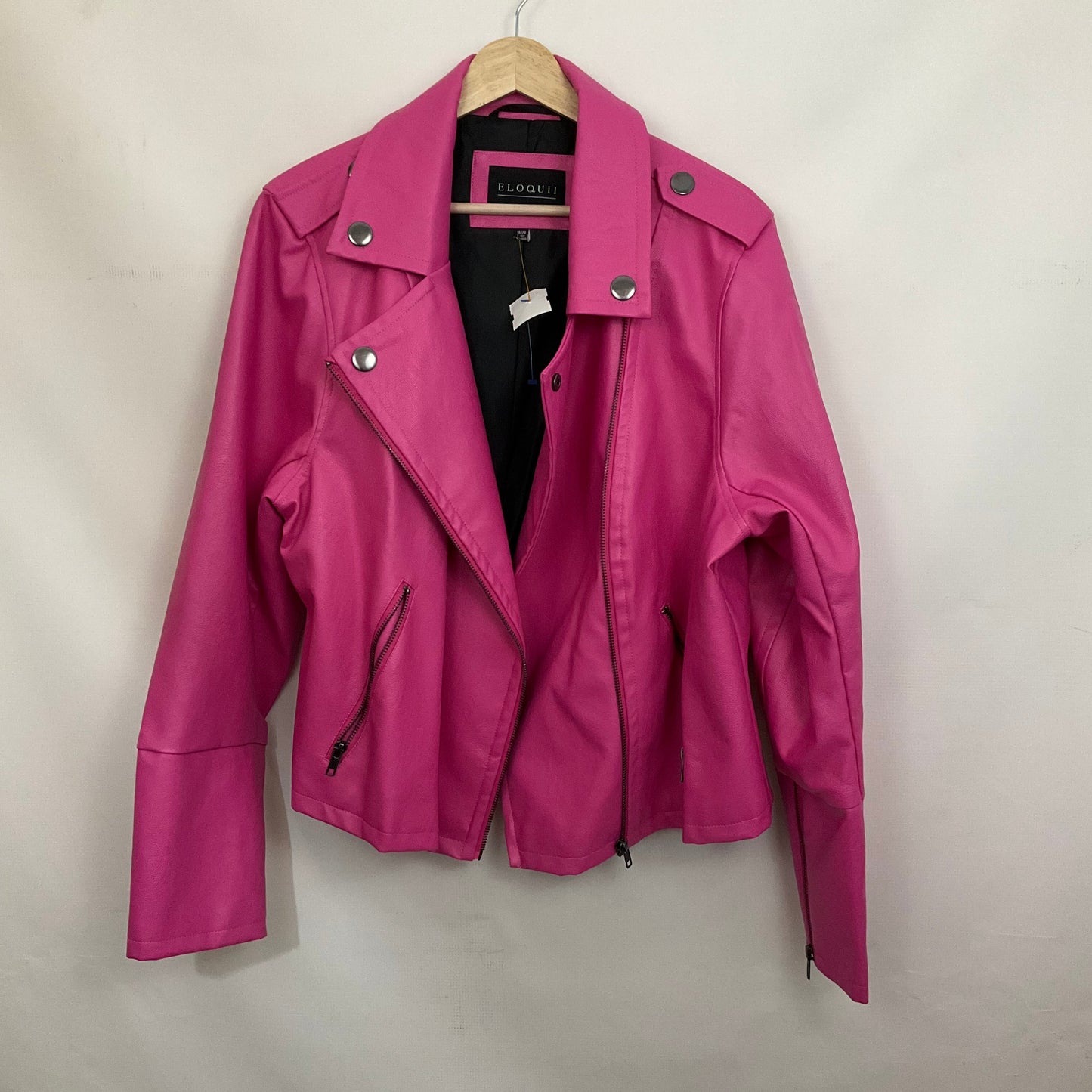 Jacket Moto By Eloquii In Pink, Size: 18