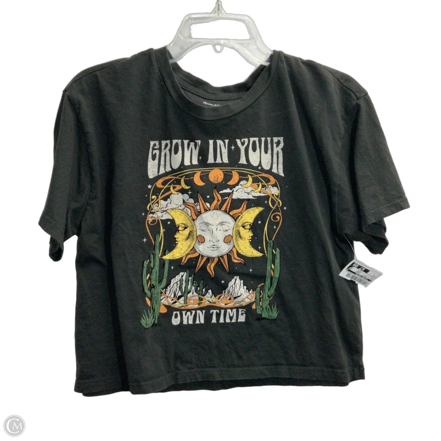 Top Short Sleeve Basic By Clothes Mentor In Grey, Size: L