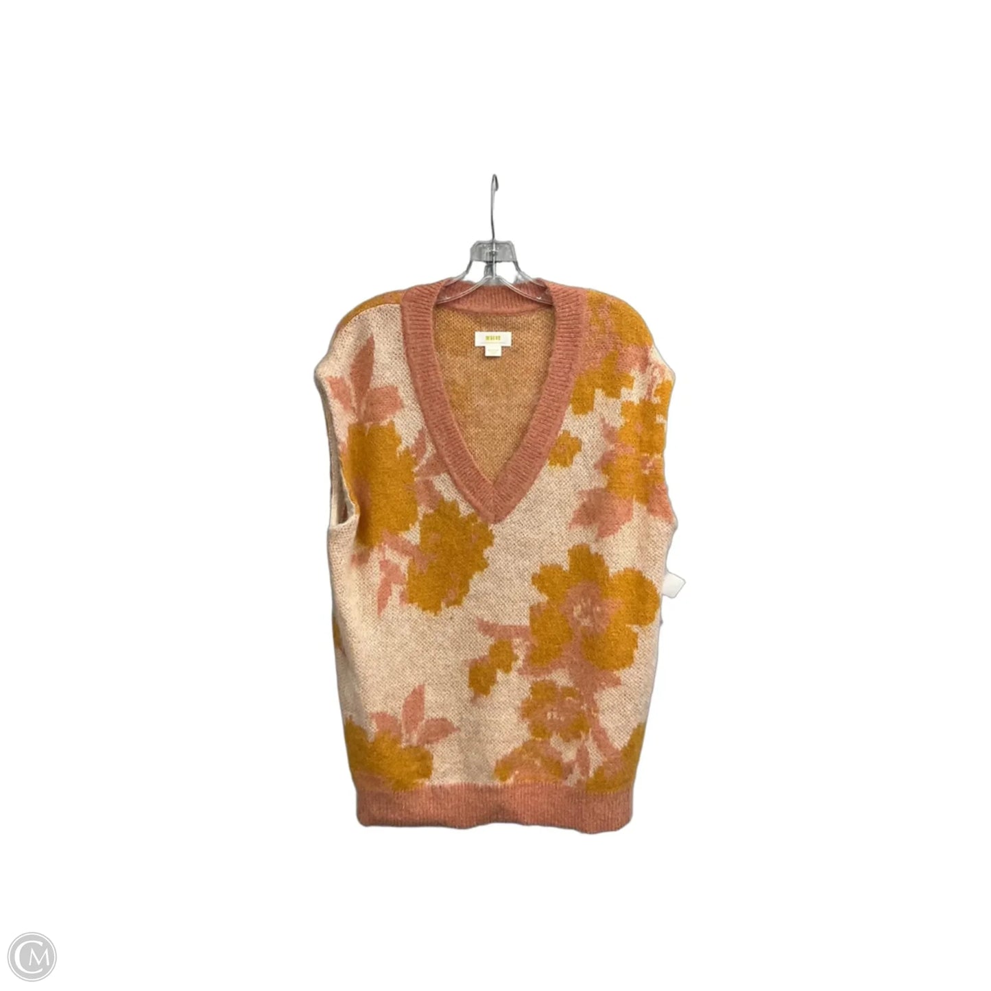 Vest Sweater By Anthropologie In Floral Print, Size: M