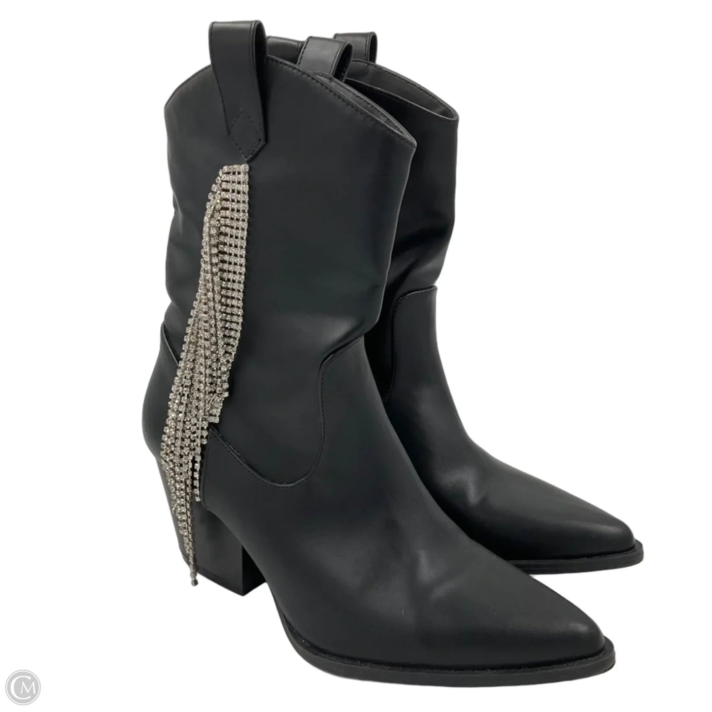 Boots Ankle Heels By Qupid In Black, Size: 5