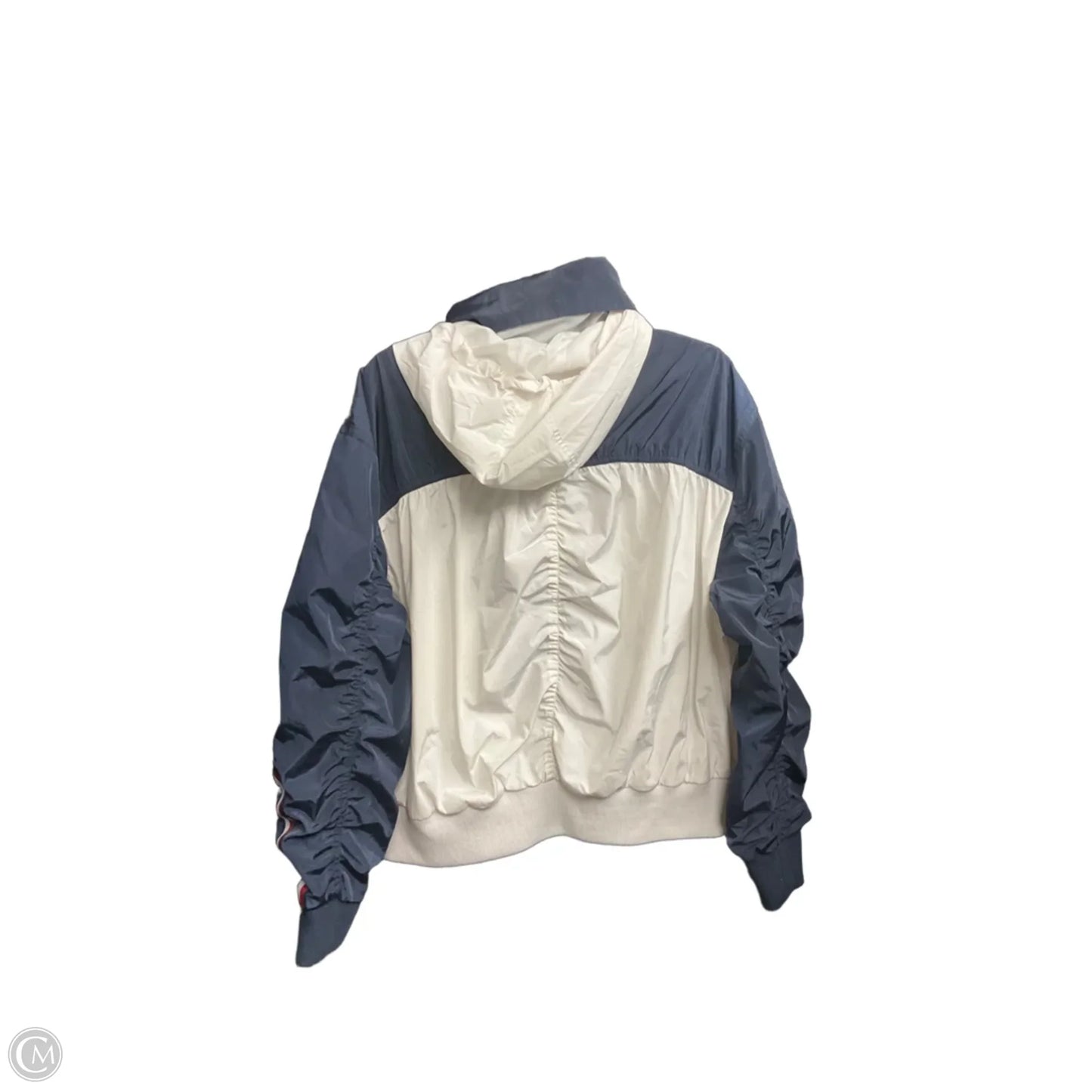 Jacket Windbreaker By Tommy Hilfiger In Blue & White, Size: Xl