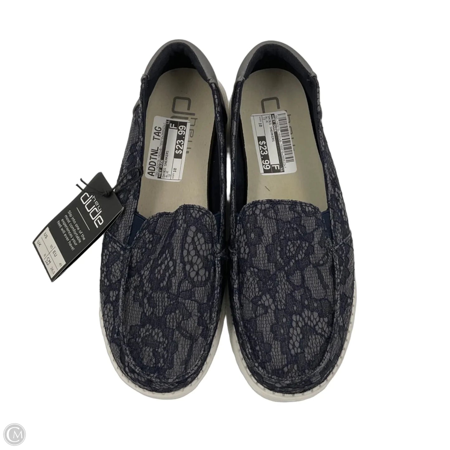 Shoes Sneakers By Hey Dude In Blue, Size: 10