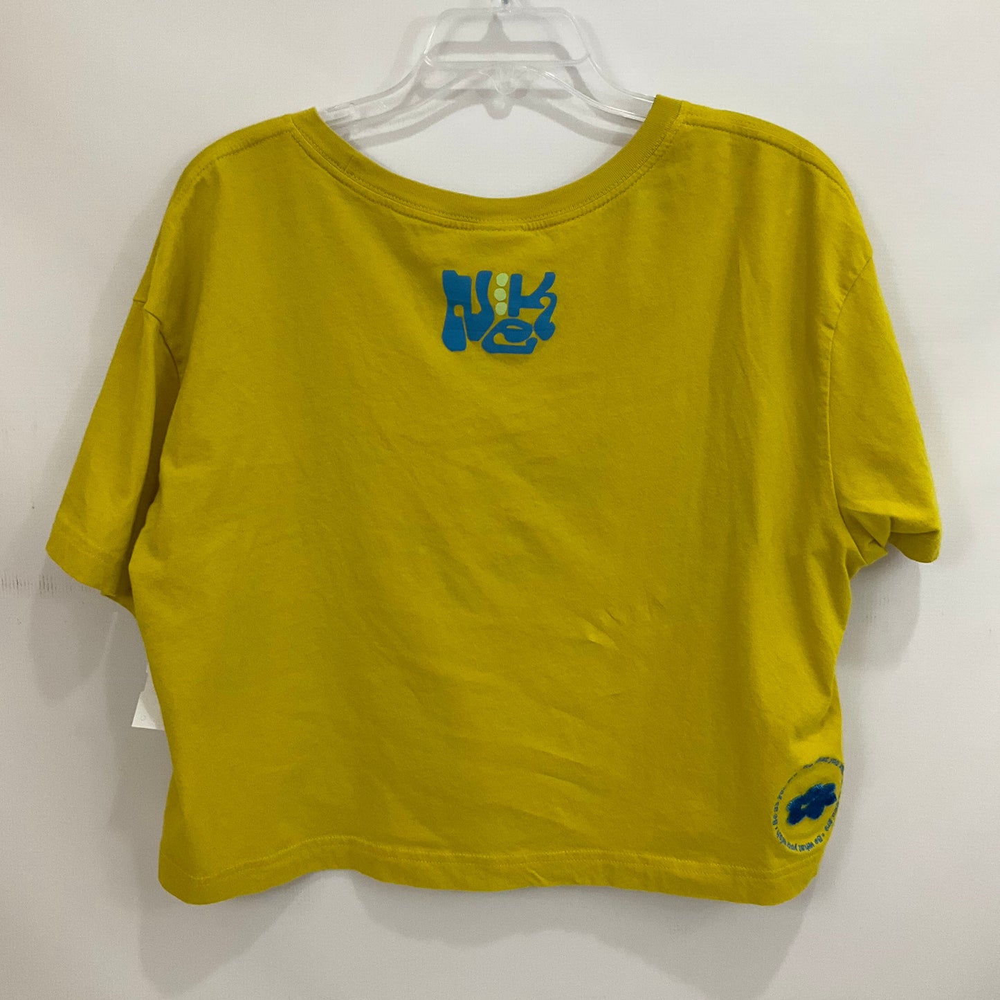 Yellow Athletic Top Short Sleeve Nike Apparel, Size L