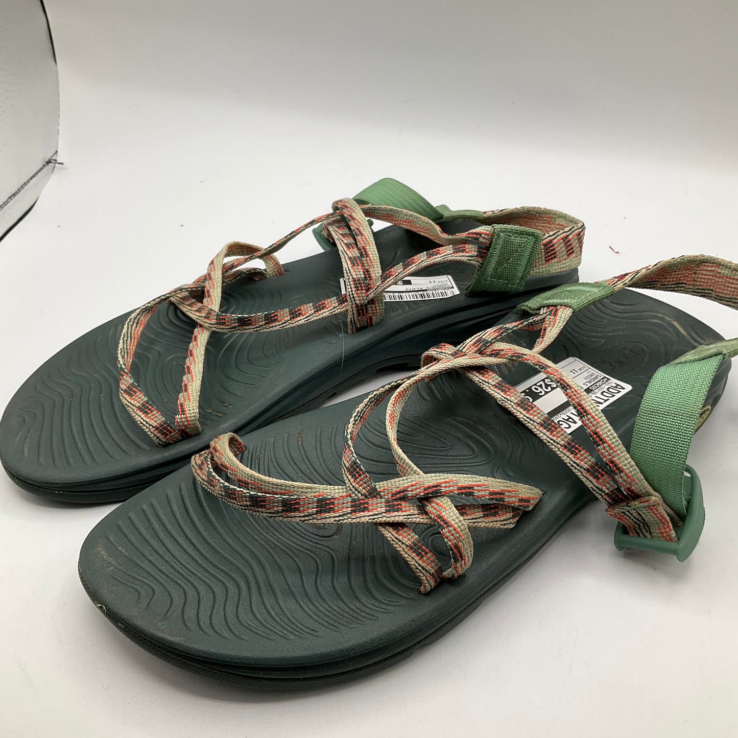 Green Sandals Flats Chacos, Size 11