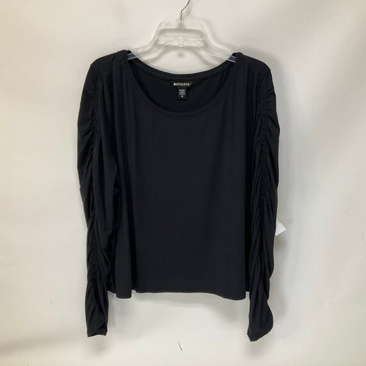 Black Athletic Top Long Sleeve Crewneck Athleta, Size 3x