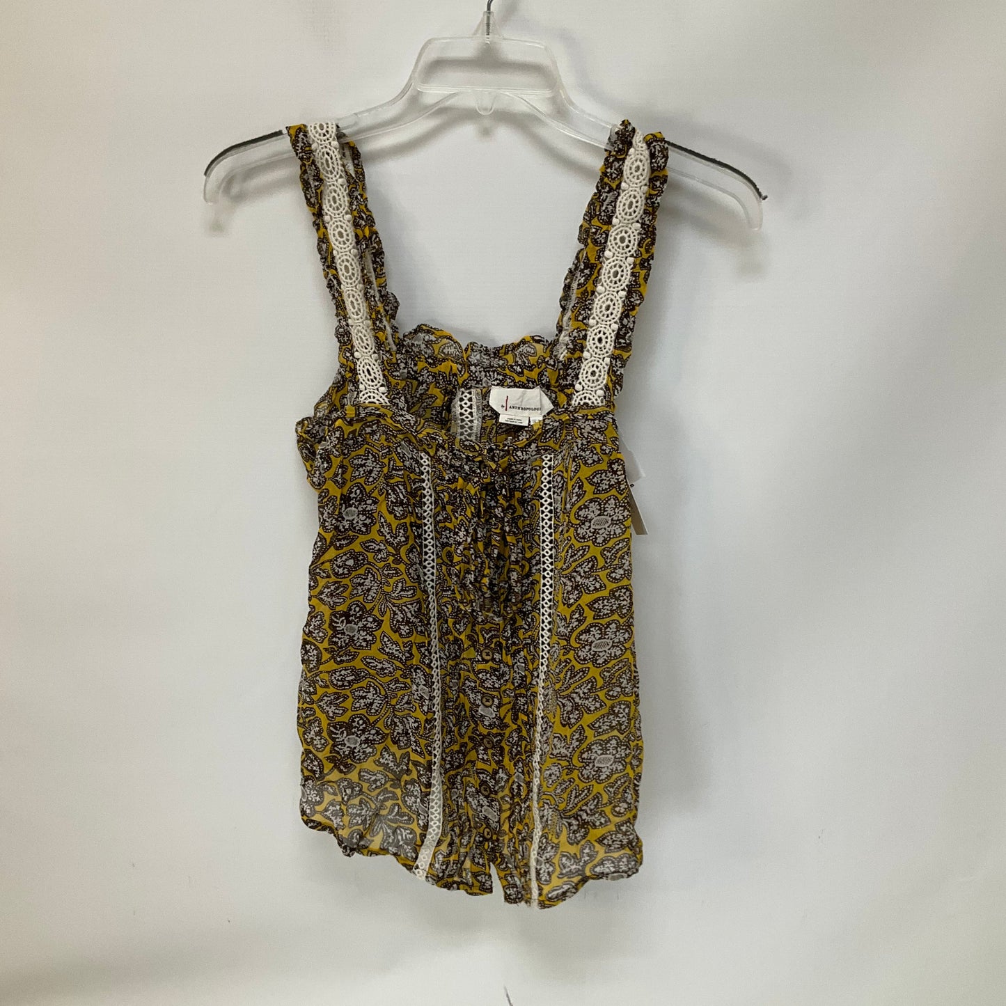 Yellow Top Sleeveless Anthropologie, Size Xs