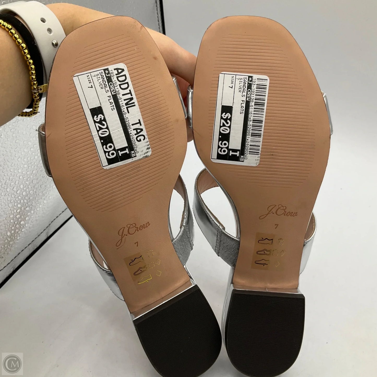 Sandals Flats By J. Crew In Silver, Size: 7