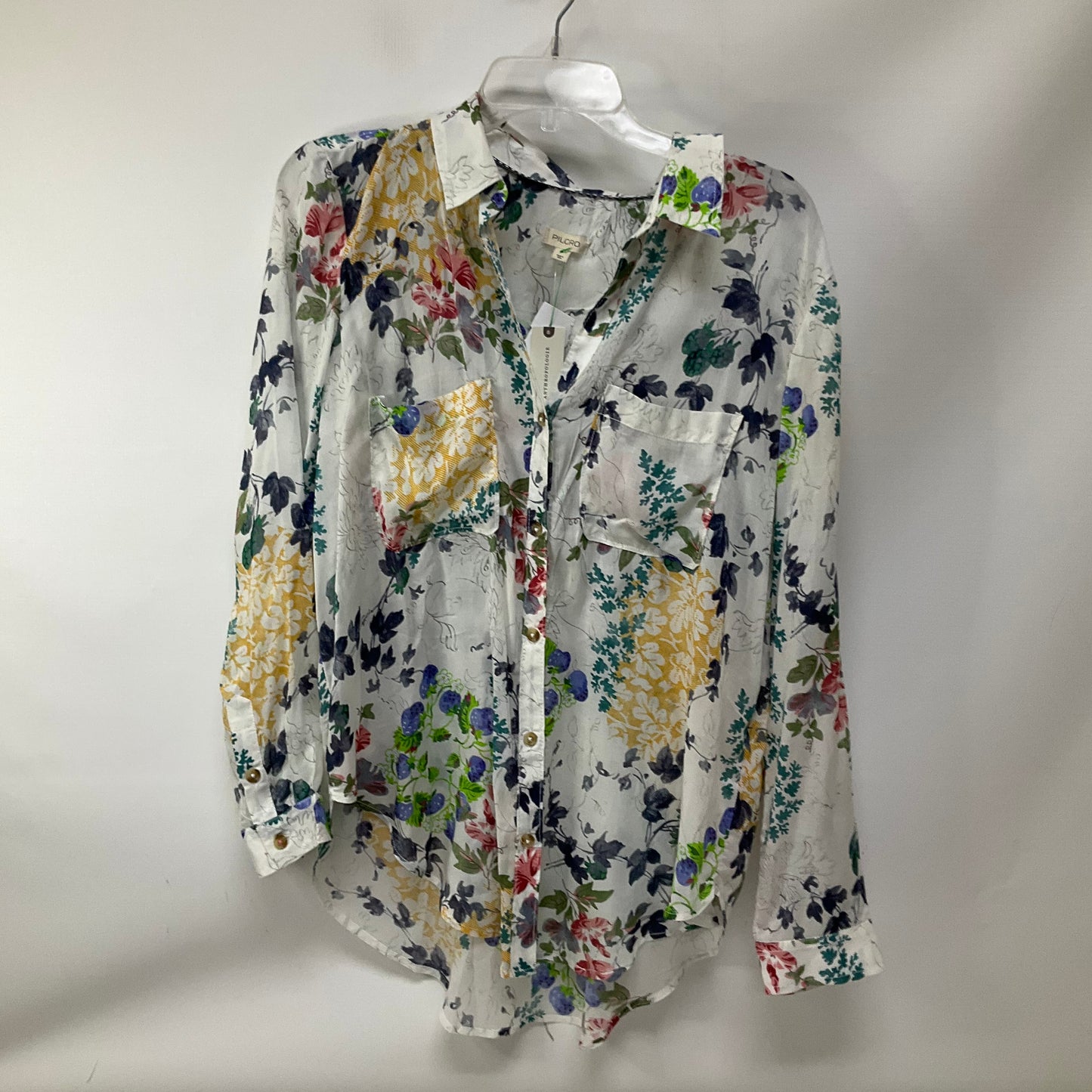 Top Long Sleeve By Anthropologie In Floral Print, Size: S