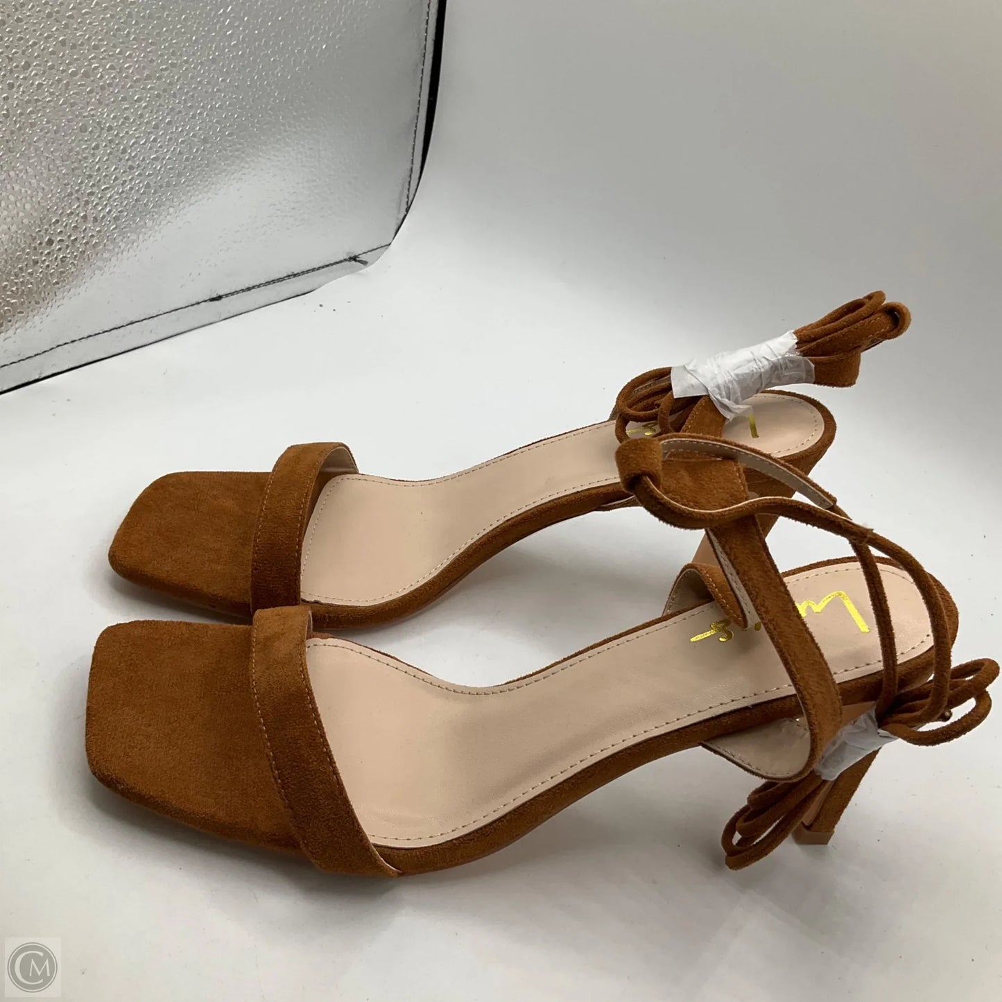 Sandals Heels Block By Lulus In Brown, Size: 11