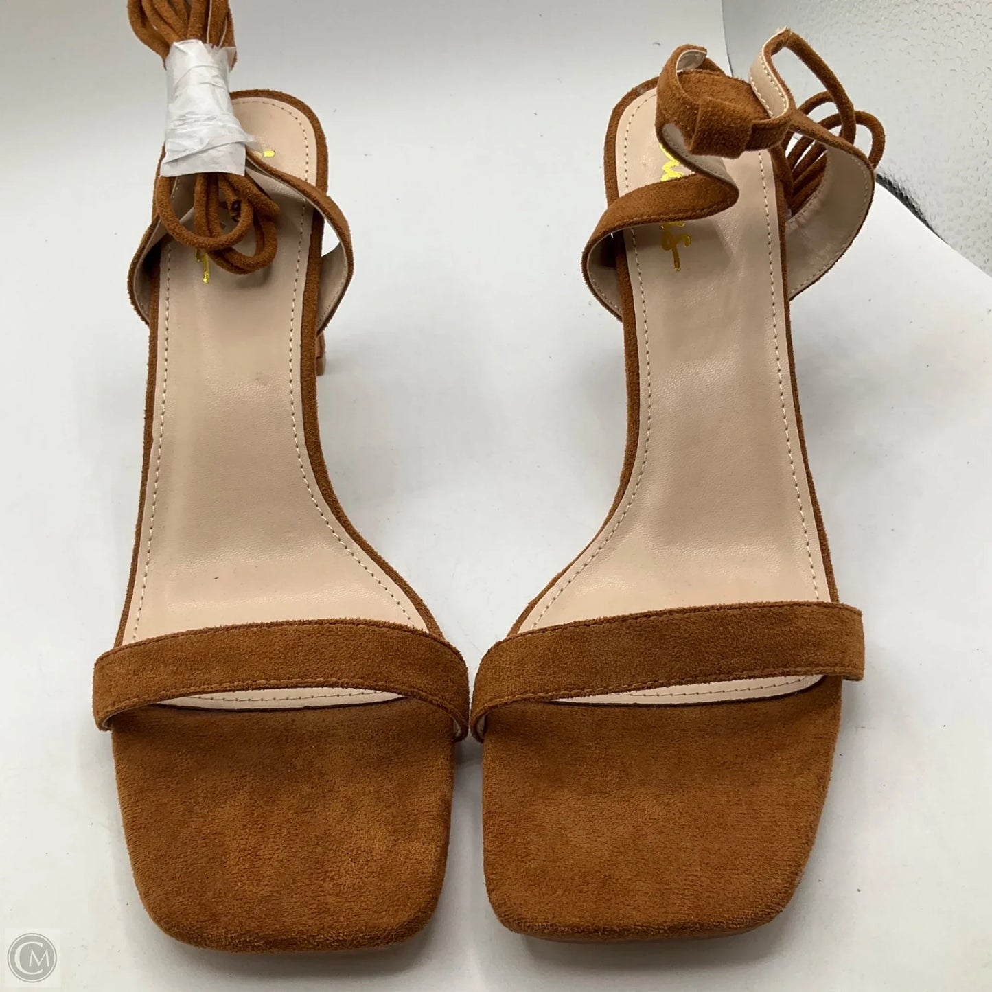 Sandals Heels Block By Lulus In Brown, Size: 11