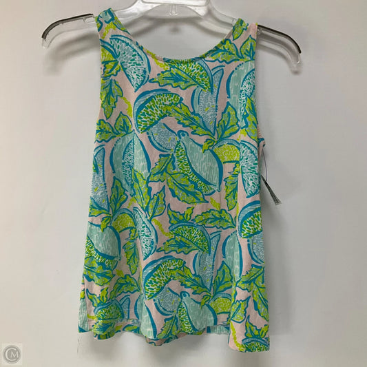 Top Sleeveless Designer By Lilly Pulitzer In Blue & Green, Size: Xxs