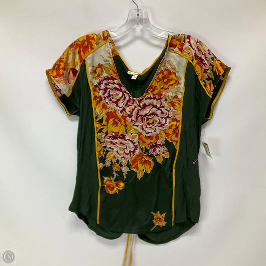 Top Short Sleeve By Anthropologie In Green, Size: M