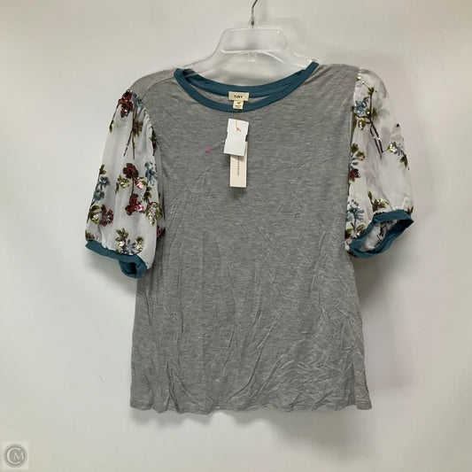 Top Short Sleeve By Anthropologie In Grey, Size: M