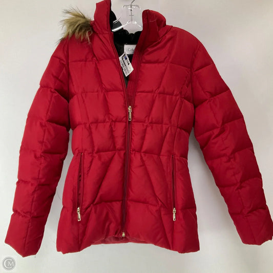 Jacket Puffer & Quilted By Calvin Klein In Red, Size: Xs