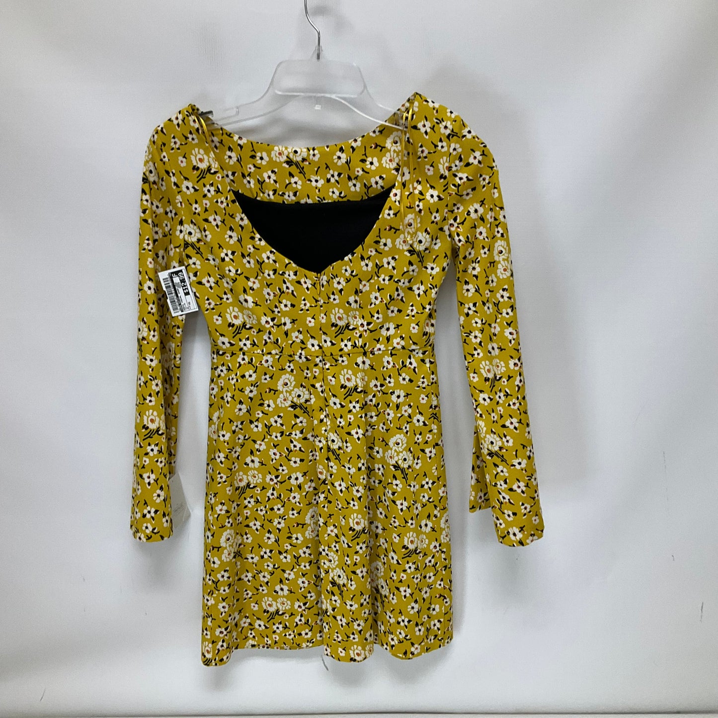Yellow Dress Casual Short Zara Basic, Size Xs