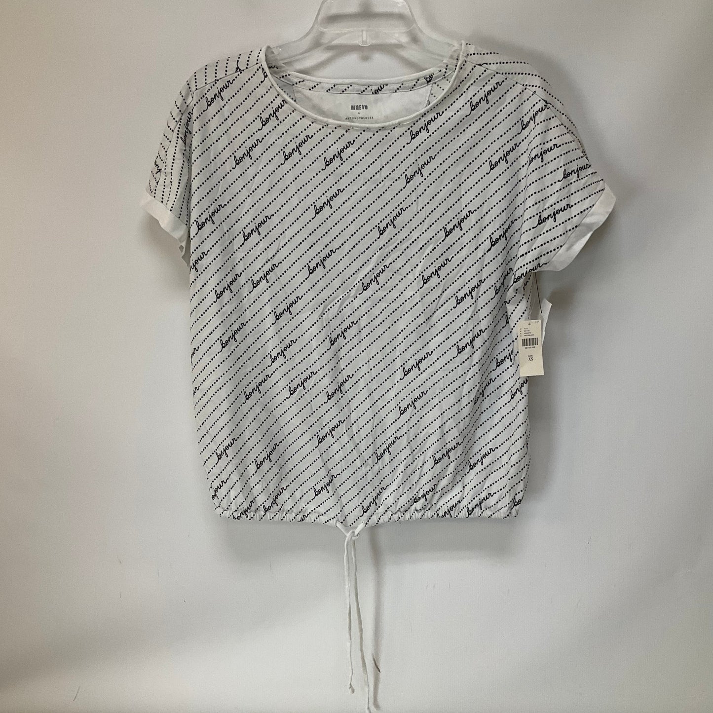 Black & White Top Short Sleeve Maeve, Size Xs